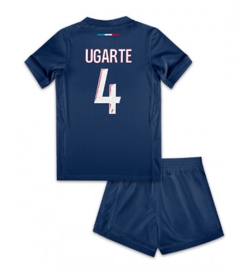 Paris Saint-Germain Manuel Ugarte #4 Primera Equipación Niños 2024-25 Manga Corta (+ Pantalones cortos)